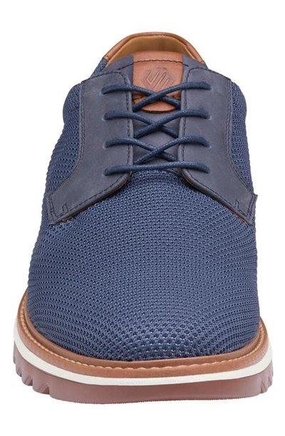 Johnston & Murphy Braydon Knit Plain Toe Derby In Navy Knit