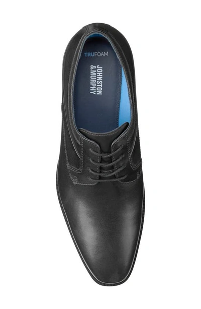 Johnston & Murphy Hawthorn Plain Toe Derby In Black Full Grain