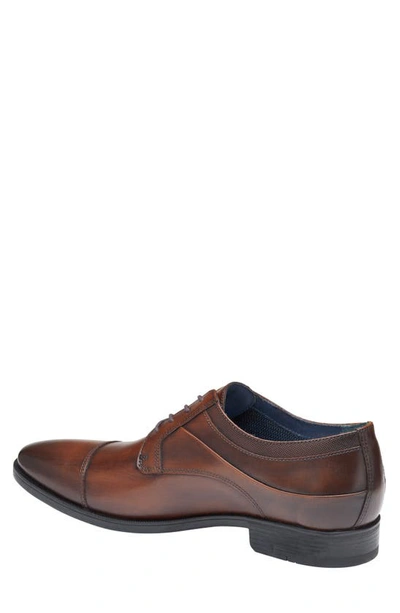 Shop Johnston & Murphy Gibbons Cap Toe Derby In Mahogany Full Grain