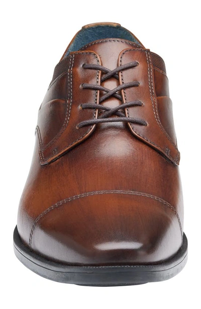 Shop Johnston & Murphy Gibbons Cap Toe Derby In Mahogany Full Grain