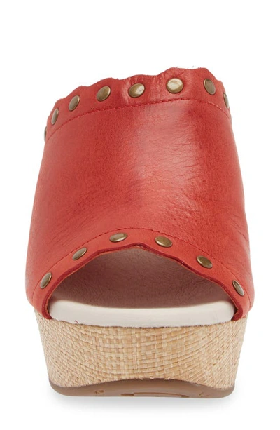 Shop Chocolat Blu Waldo Platform Wedge Slide Sandal In Red Leather