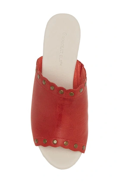 Shop Chocolat Blu Waldo Platform Wedge Slide Sandal In Red Leather
