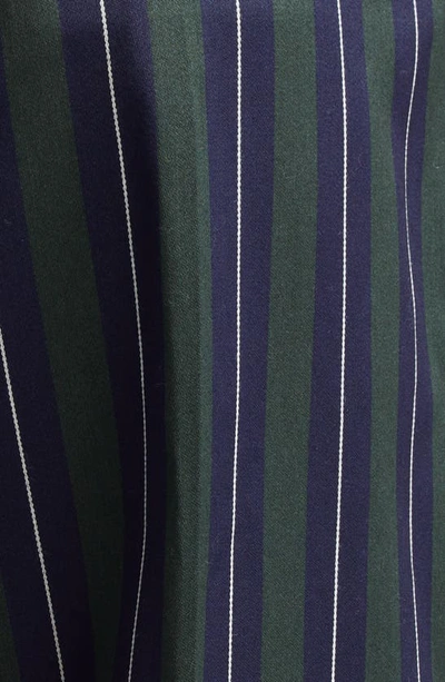 Shop Palmes Fine Stripe Relaxed Fit Wool Trousers In Green Stripe