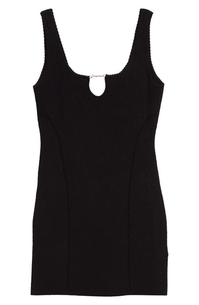 Shop Jacquemus Sierra Rib Tank Minidress In Black