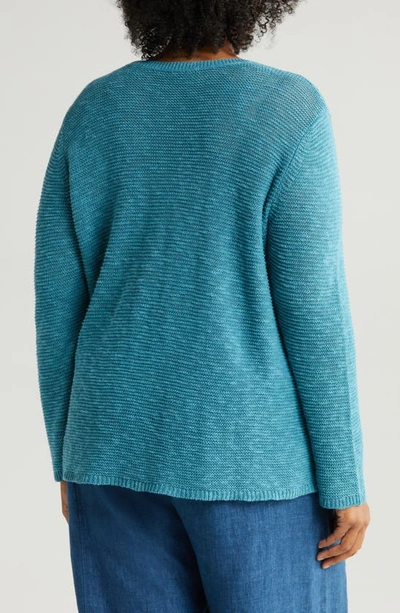 Shop Eileen Fisher Organic Linen & Organic Cotton Crewneck Sweater In River