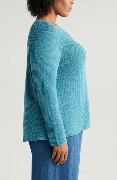 Shop Eileen Fisher Organic Linen & Organic Cotton Crewneck Sweater In River