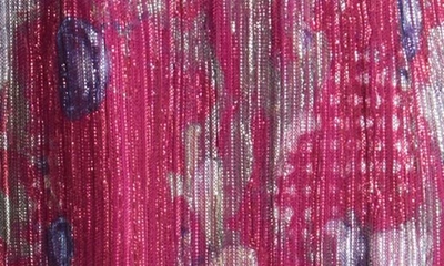 Dress The Population Kirsi Metallic Floral Long Sleeve Minidress In Fuchsia Multi