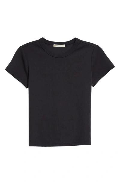 Shop Marine Layer Lexi Sun-in Rib Crewneck T-shirt In Black