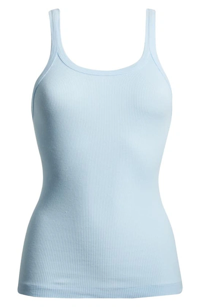Shop Re/done Rib Cotton Tank In Baby Blue