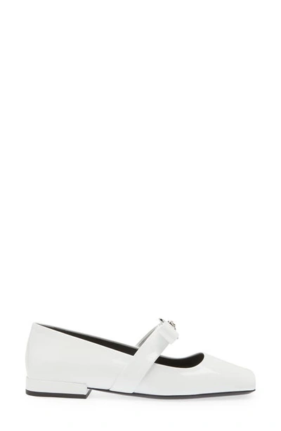 Shop Versace Gianni Ribbon Ballet Flat In White