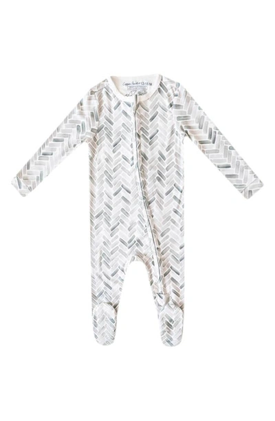 Shop Copper Pearl Zip-up Footie Pajamas In Alta