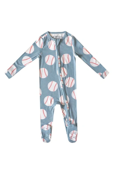 Shop Copper Pearl Zip-up Footie Pajamas In Slugger