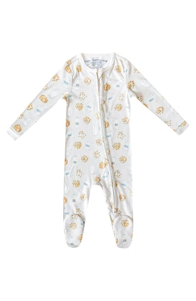 Shop Copper Pearl Zip-up Footie Pajamas In Chip