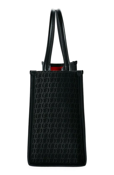 Shop Christian Louboutin By My Side Large Jacquard Tote In Cm53 Black/ Black