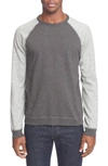 Rag & Bone Color Block Raglan Sleeve Sweatshirt In Pewter