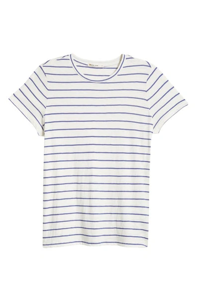 Shop Marine Layer Swing Stripe Crewneck T-shirt In Skipper Blue Stripe