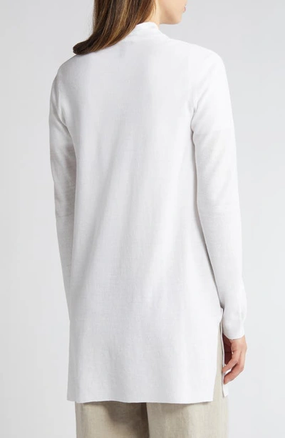 Shop Eileen Fisher Long Organic Linen & Organic Cotton Cardigan In White