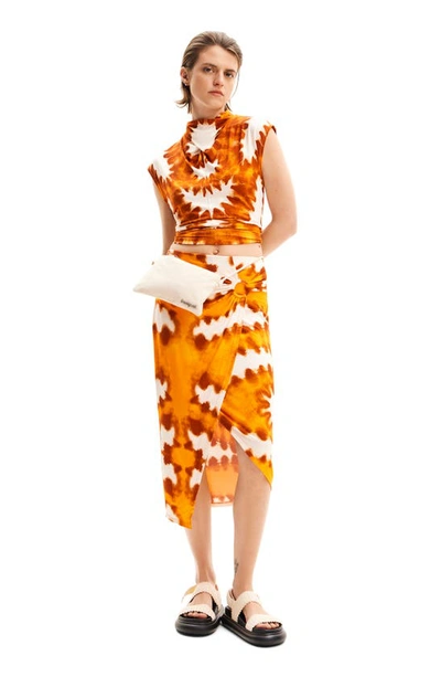 Shop Desigual Praga Tie Dye Sleeveless Top In Orange