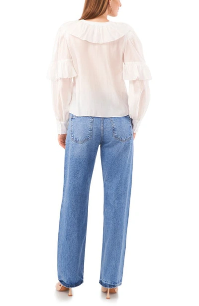 Shop 1.state Ruffle Trim Shirt In New Ivory