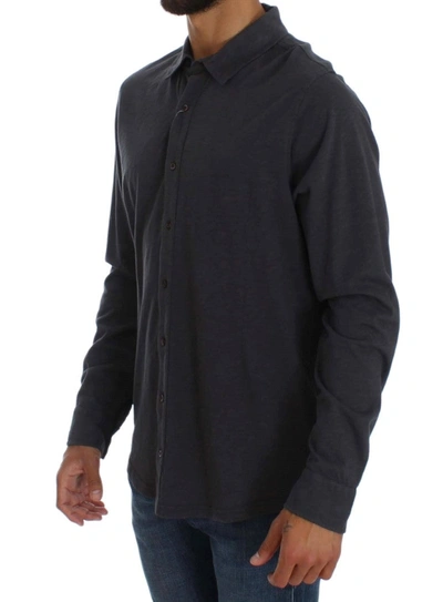 Shop Alpha Massimo Rebecchi Sleek Gray Casual Cotton Men's Shirt