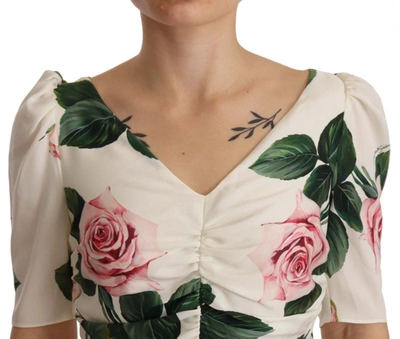 Dolce & Gabbana Stretch Silk Pleated Dress In White