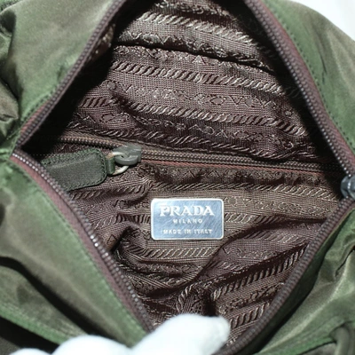 Shop Prada Re-edition Khaki Synthetic Shoulder Bag ()