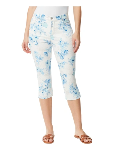 Shop Gloria Vanderbilt Womens Cropped Floral Cropped Jeans In Multi