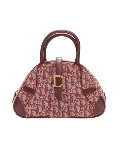 Shop Dior Christian  Galliano Vintage Double Saddle Trotter Red Monogram Bag