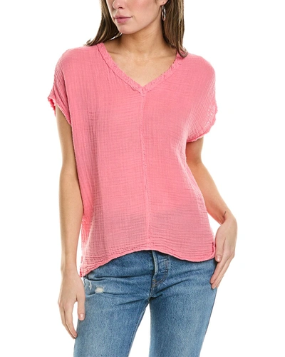 Shop Michael Stars Draya V-neck T-shirt In Pink