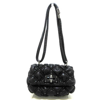 Shop Valentino Leather Shoulder Bag () In Black
