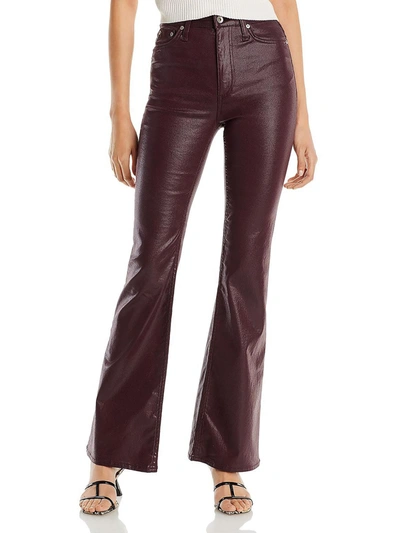Shop Rag & Bone Casey Womens Flare Coated High-waist Jeans In Purple