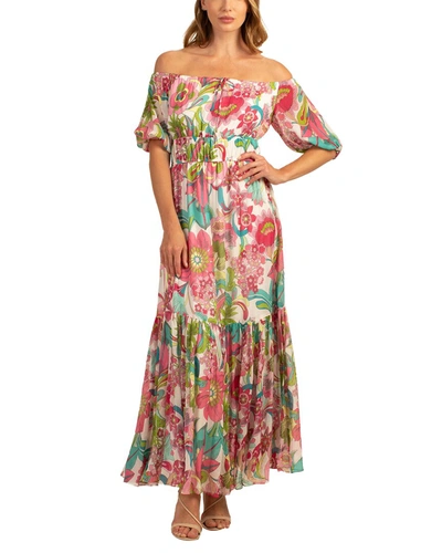 Shop Trina Turk West Coast Silk-blend Dress In Multi