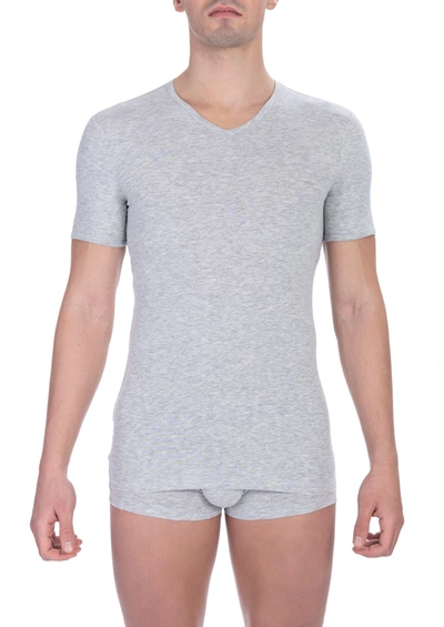 Shop Bikkembergs Cotton Men's T-shirt In Grey
