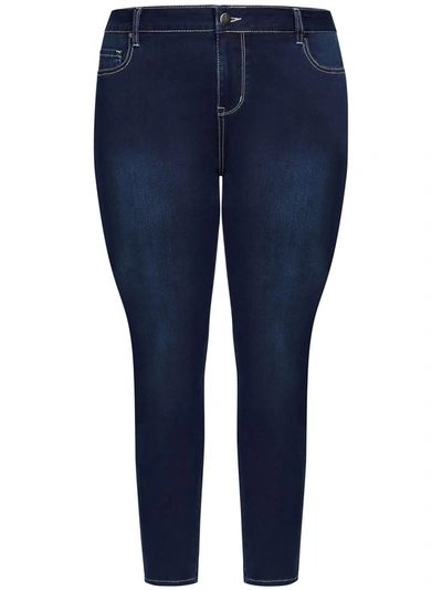 Avenue Plus Size Hi Rise Jegging Tall Length Jeans In Blue