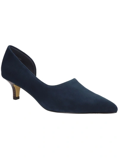 Shop Bella Vita Quilla Womens Suede Pointed Toe Dress Heels In Blue