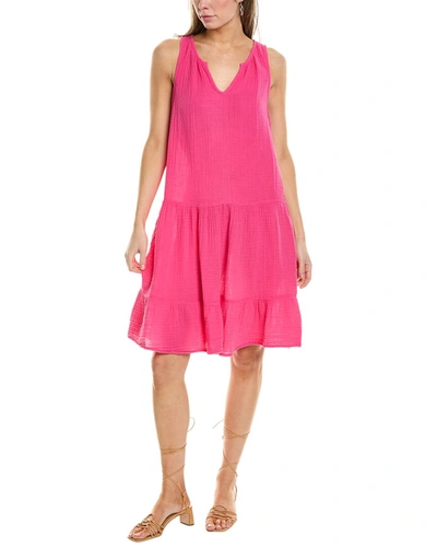 Shop Michael Stars Scarlett Flounce Mini Dress In Pink