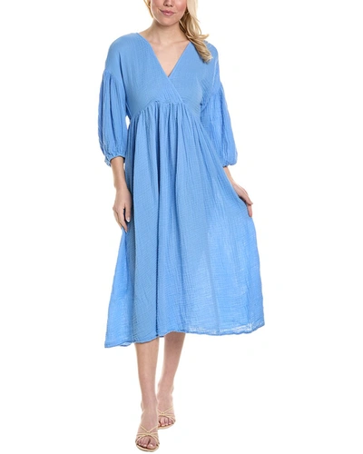 Shop Michael Stars Isabella Empire Waist Midi Dress In Blue