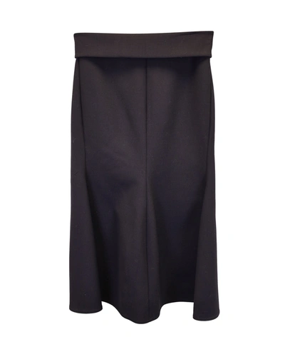 Shop Victoria Beckham Chain Detail Midi Skirt In Black Polyester