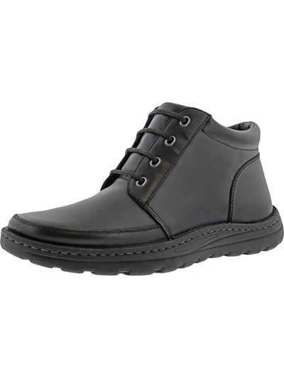 Shop Drew Trevino Mens Leather Lace-up Athletic Shoes In Black