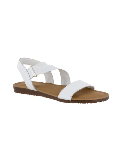 Shop Bella Vita Nev Womens Leather Slip On Flat Sandals In White