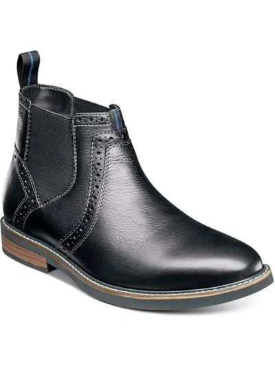 Shop Nunn Bush Otis Mens Leather Slip-on Chelsea Boots In Black