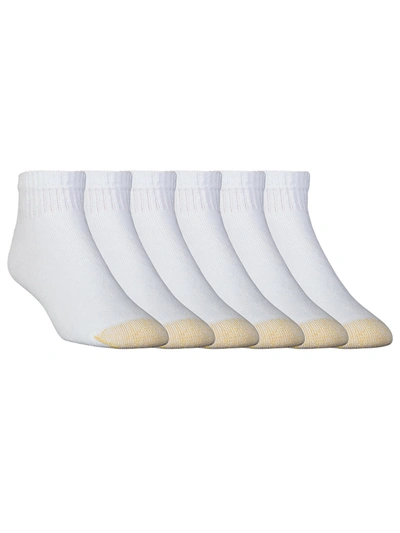 Shop Gold Toe Men's Cotton Cushion Ankle Socks 6-pack In Grey