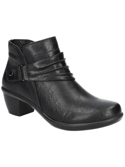 Easy Street Fernanda Womens Faux Leather Booties Ankle Boots In Black