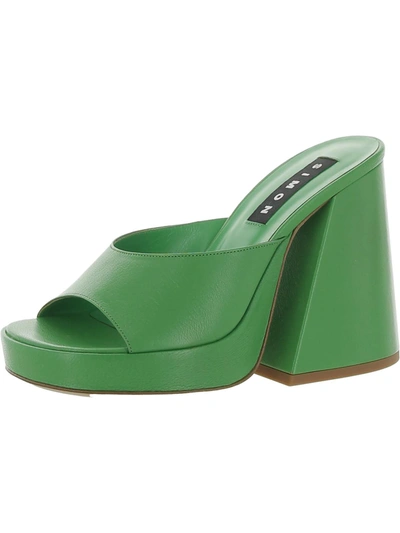 Shop Simon Miller Slice Womens Leather Slip On Heels In Green