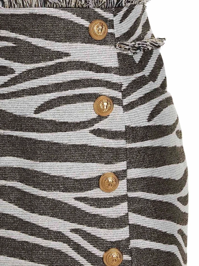 Shop Balmain 'lurex Zebra' Skirt