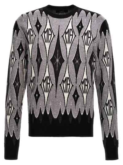 Shop Amiri Argyle Jacquard Sweater, Cardigans Multicolor