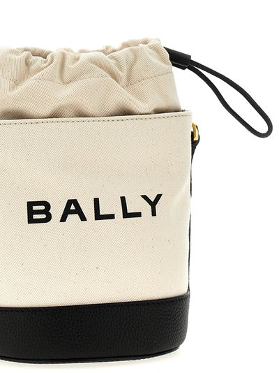Shop Bally Bar Mini 8 Hours Tote Bag White/black