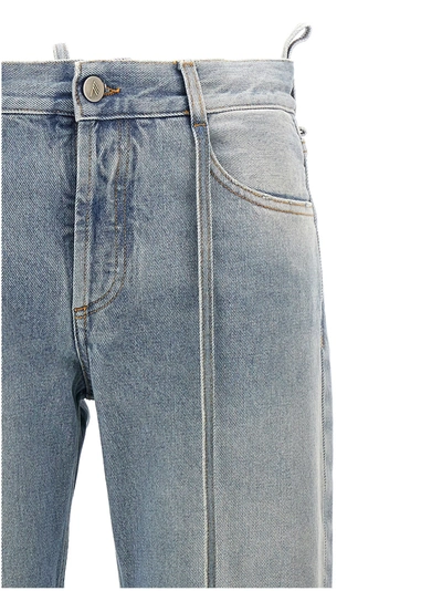 Shop Attico Belted Jeans Light Blue