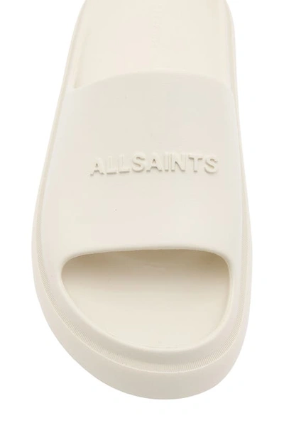 Allsaints Dune Slip On Logo Sliders In Chalk White