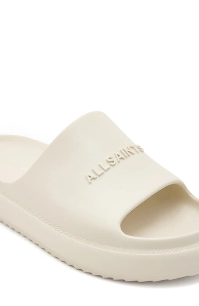 Allsaints Dune Slip On Logo Sliders In Chalk White